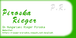 piroska rieger business card
